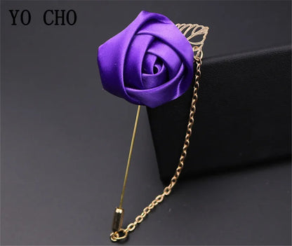 Boutonnière de seda para el novio y padrinos de boda – Pin de solapa floral para bodas, bailes de graduación y eventos formales