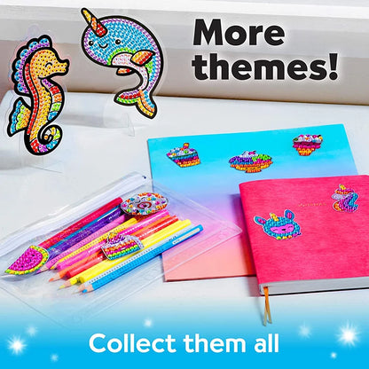 Kit de pegatinas de pintura de diamantes grandes de 12 piezas – Manualidades de mosaico de unicornio, animales y vida marina para niños