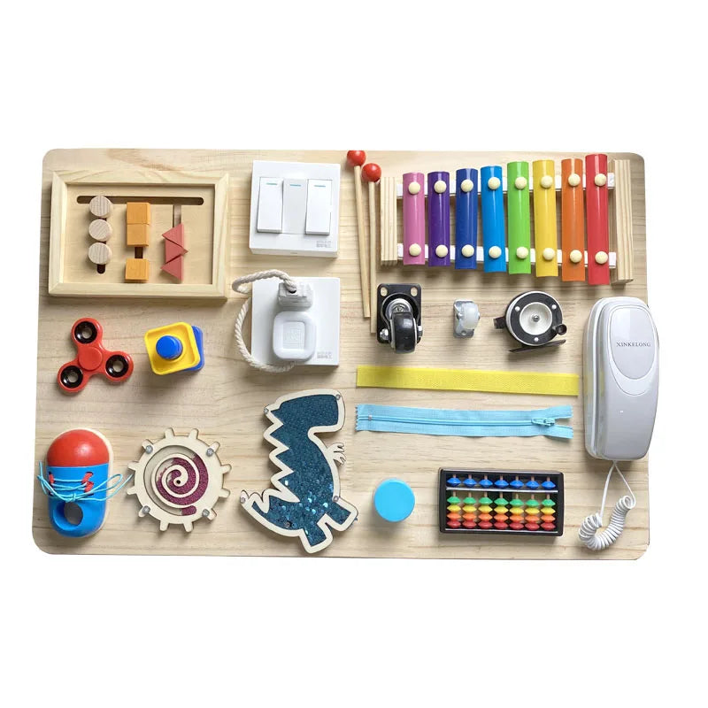 Accesorios Montessori para tablero de actividades DIY – Piezas para tablero sensorial de bebés para el aprendizaje temprano y el desarrollo de habilidades