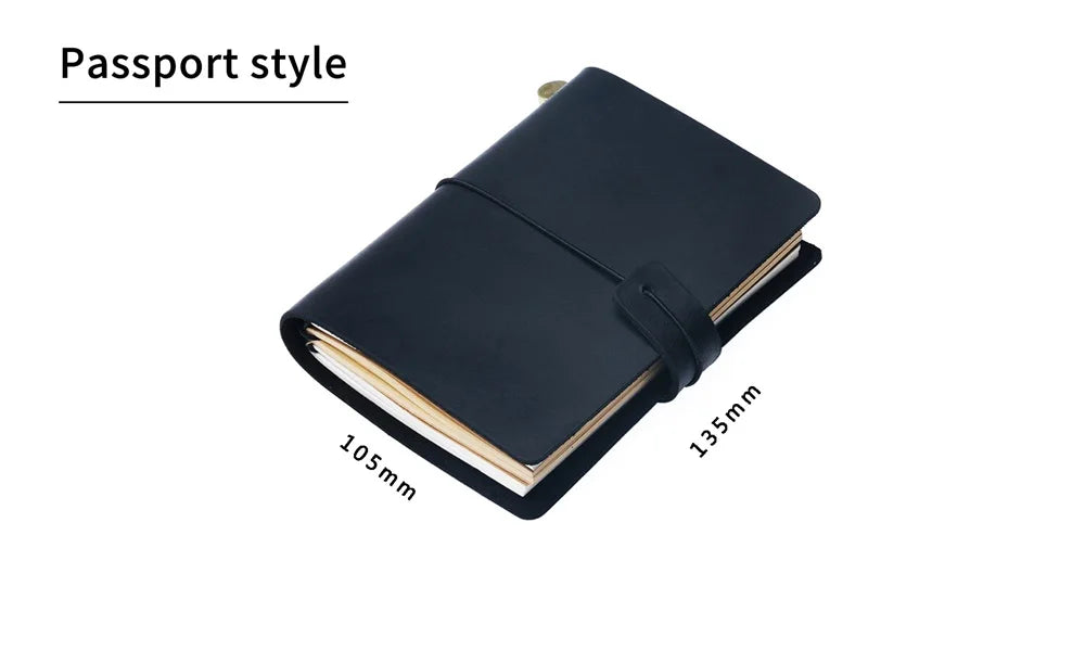 Genuine Leather Refillable Travel Journal – Handmade Retro Diary, Sketchbook & Notebook