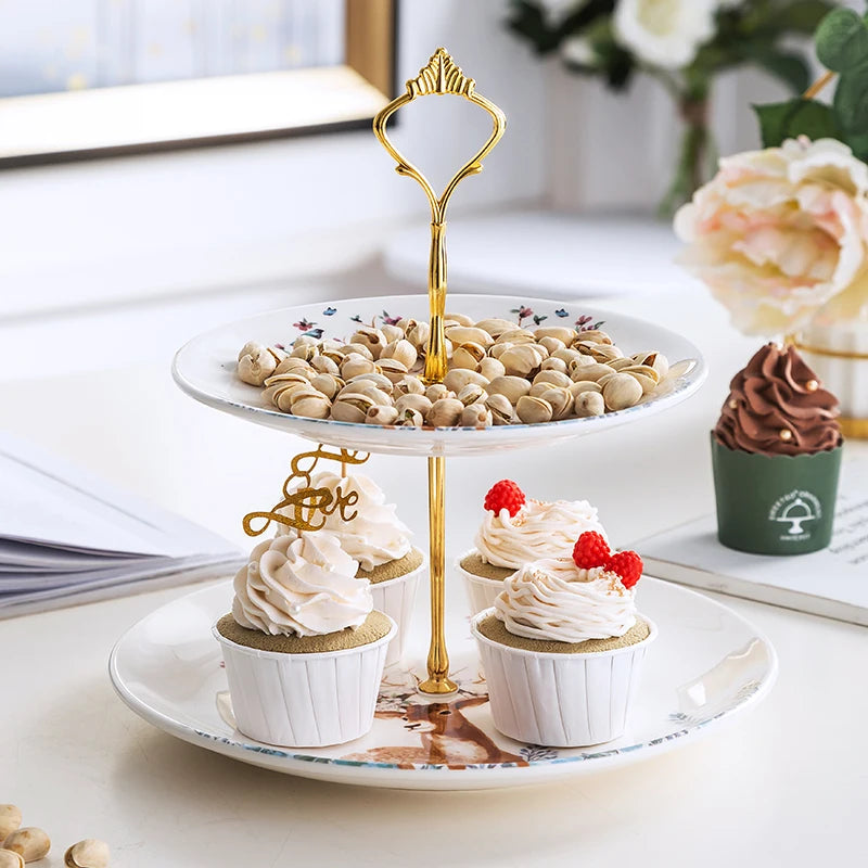 Elk Reindeer Ceramic Serving Plates – Christmas Deer Snack, Cake & Candy Dishes with Porcelain Tray for Fruit & Table Decor