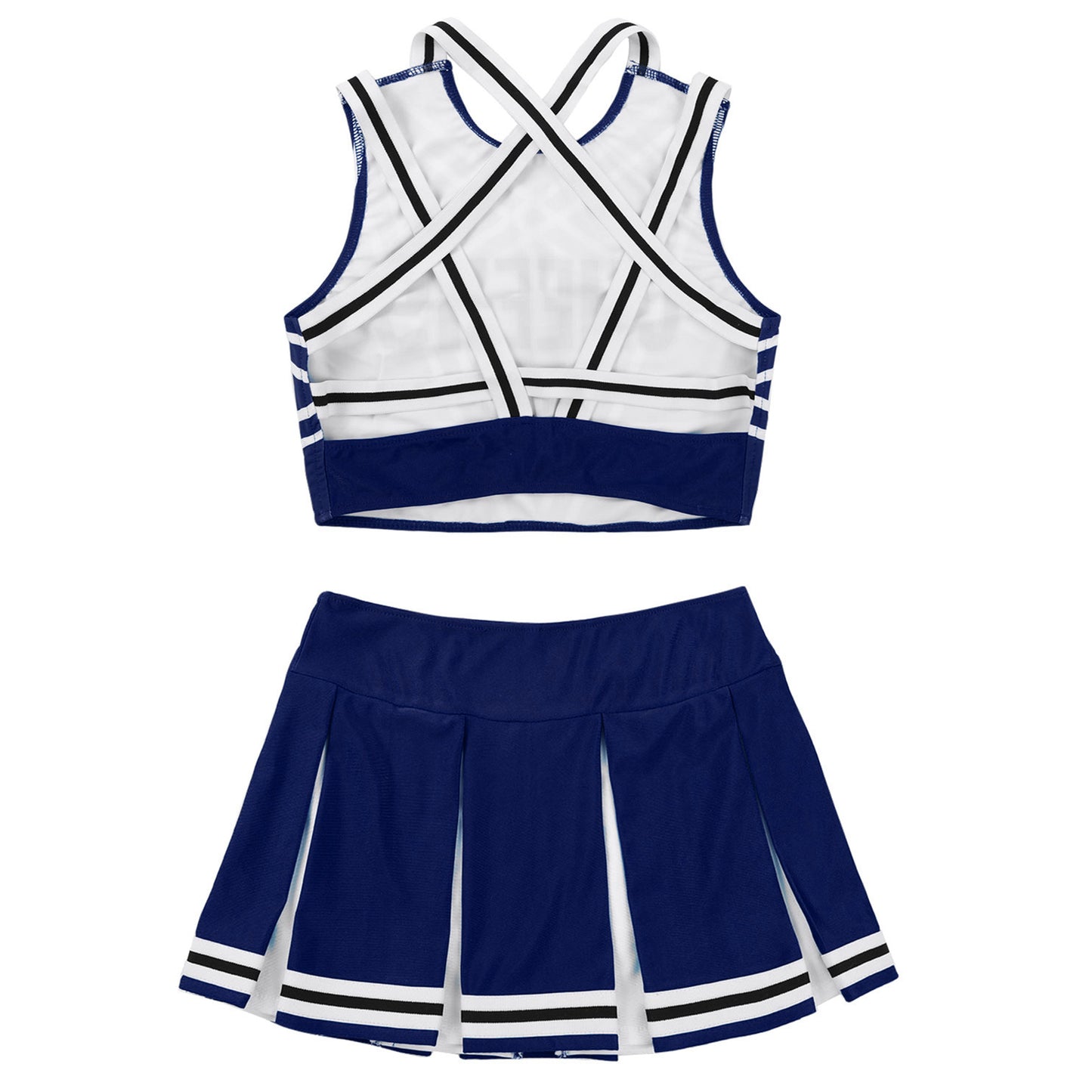 Women’s Cheerleader Cosplay Costume – Uniform Set (Crop Top + Mini Pleated Skirt, Carnival Outfit)
