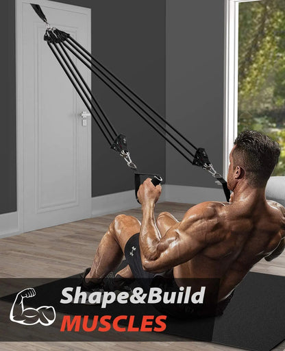 Juego de Bandas de Resistencia para Barra de Ejercicio – Expansor de Cuerda para Pilates y Yoga para Entrenamiento de Fuerza, Fisicoculturismo, Gimnasio en Casa y Ejercicios de Fitness