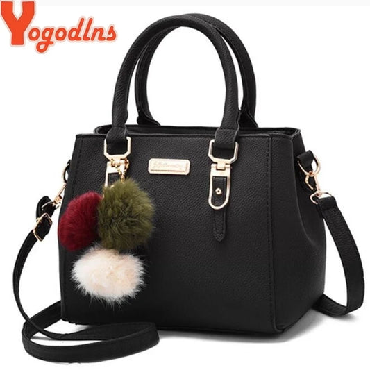 Yogodlns Sac à bandoulière pour femme avec motif en relief, orné de perles, et pompon breloque