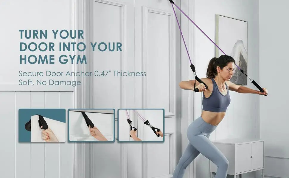 Juego de Bandas de Resistencia para Barra de Ejercicio – Expansor de Cuerda para Pilates y Yoga para Entrenamiento de Fuerza, Fisicoculturismo, Gimnasio en Casa y Ejercicios de Fitness