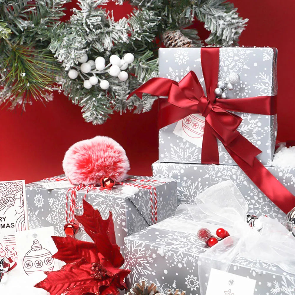 10PCS Christmas Snowflake Tissue Wrapping Paper – DIY Craft Paper for Gift Boxes, Flowers, Weddings, Festive Parties & Holiday Decor