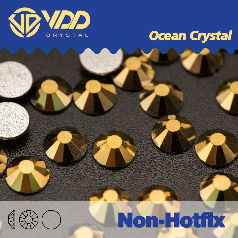 VDD AAAAA Diamantes de Imitación de Cristal de Fondo Plano – Piedras de Cristal Brillantes Sin Fijación en Caliente para Decoración de Uñas, Manualidades y Proyectos de Bricolaje