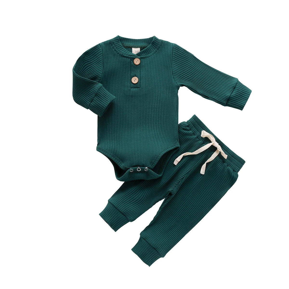 Conjunto de ropa para bebé recién nacido – Body de manga larga acanalado y a cuadros con pantalones elásticos, conjunto de 2 piezas de primavera y otoño para bebés y niñas, conjunto de ropa suave e informal para niños pequeños