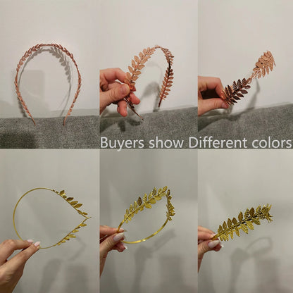 Vintage Gold Leaf Bridal Headband – Roman Greek Goddess Wedding Tiara Crown Hair Accessory for Women