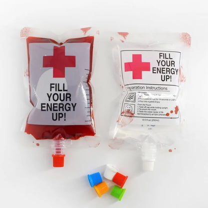 1PC Halloween Vampire Blood Drink Container Bag – PVC Beverage & Water Bottle Holder for Zombie Cosplay, Halloween Party Props & Decorations