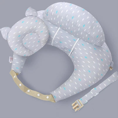 Almohada multifunción de lactancia para bebé con correa para el hombro – Almohada suave de alimentación y soporte de cabeza para recién nacidos con diseño de dibujos animados