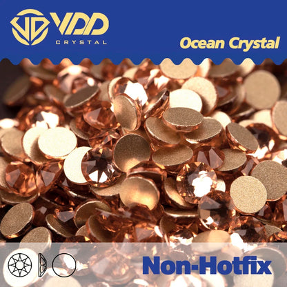 VDD 2088 Crystal Flower Nail Rhinestones – Non-Hotfix 8 Big & 8 Small Flatback Gems for Nail Art & DIY Decorations