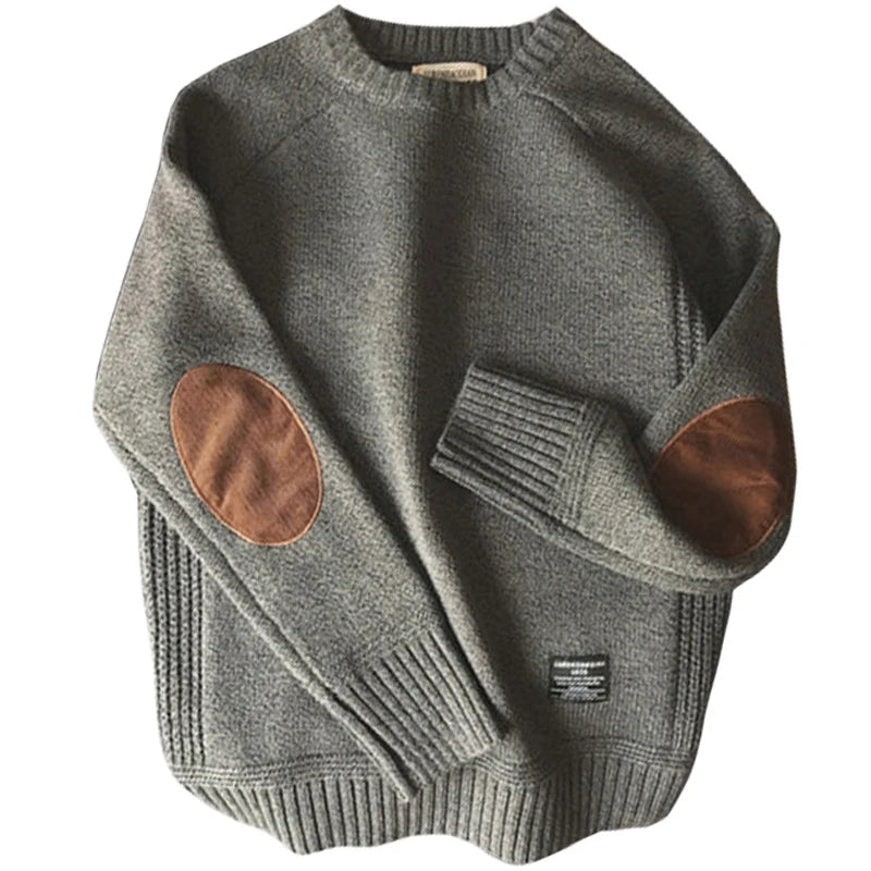2025 Men’s Oversized Wool Knit Sweater – Thick O-Neck Loose Pullover for Autumn Casual Harajuku Streetwear, Sizes M–5XL
