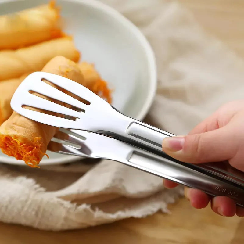 Pinzas de Cocina de Acero Inoxidable – Pinzas Resistentes al Calor para Servir, BBQ, Pan y Ensaladas