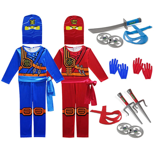 Disfraz de Cosplay de Ninja – Traje de Carnaval de Anime para Niños (4–10 Años), Disfraz de Fantasía para Halloween y Fiesta
