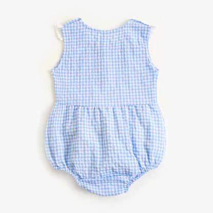 Sanlutoz Body de algodón de verano para bebé – Pelele sin mangas a cuadros de princesa para recién nacidas y bebés pequeñas