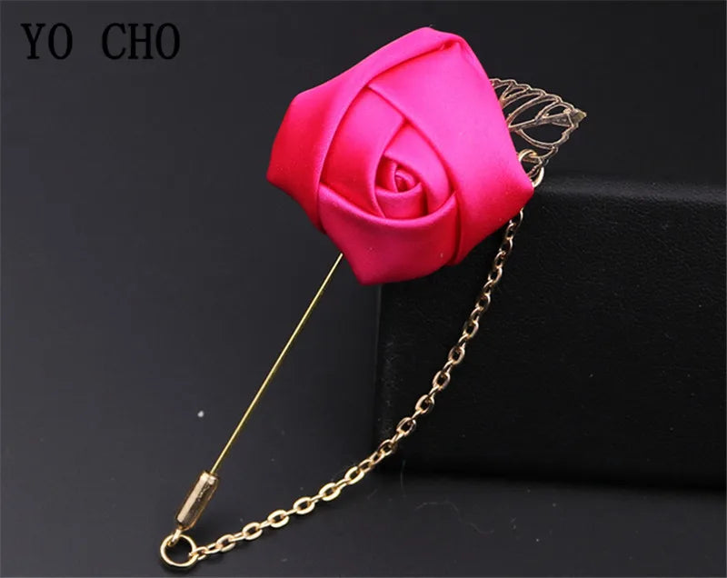 Boutonnière de seda para el novio y padrinos de boda – Pin de solapa floral para bodas, bailes de graduación y eventos formales