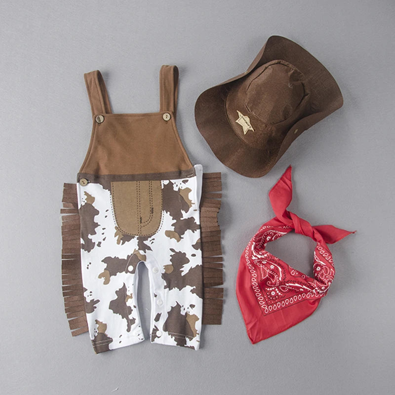 Umorden Baby Cowboy Costume Romper – Western Cow Boy Fancy Dress for Boys & Toddlers, Halloween, Christmas, Birthday & Cosplay