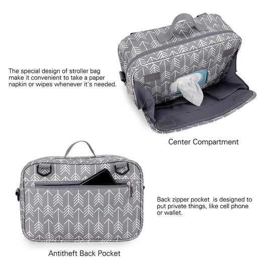 Bolsa organizadora impermeable para cochecito de bebé, multiusos, para pañales y biberones, bolsa de viaje para mamá