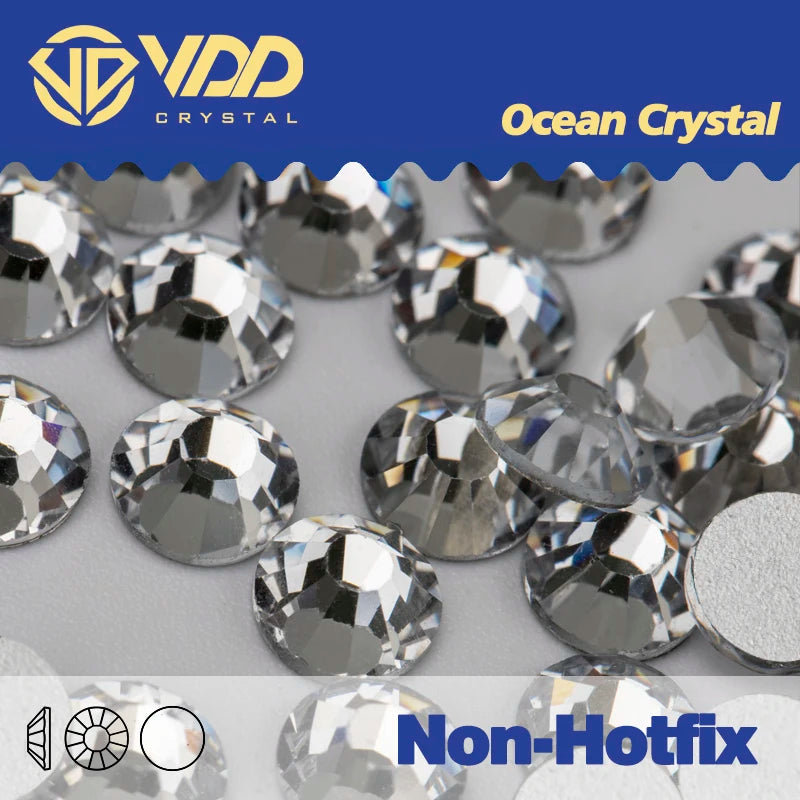 VDD AAAAA Diamantes de Imitación de Cristal de Fondo Plano – Piedras de Cristal Brillantes Sin Fijación en Caliente para Decoración de Uñas, Manualidades y Proyectos de Bricolaje