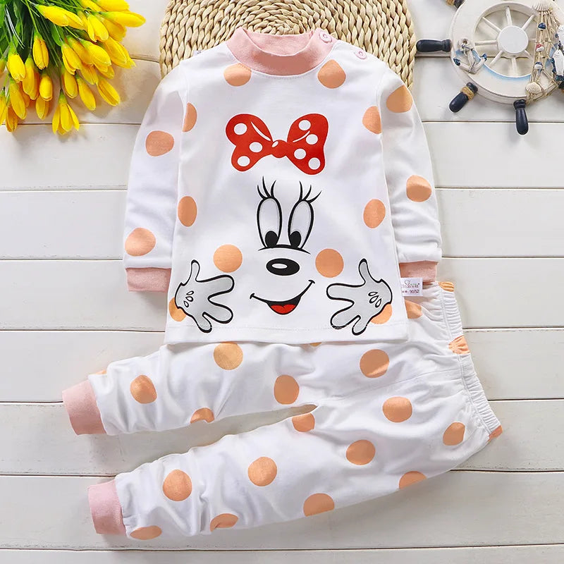 Conjunto de ropa de algodón para niños – Traje de otoño invierno para niños y niñas, cómodo conjunto de pijama de manga larga y pantalones, ropa informal de estar por casa para niños, ropa interior cálida y ropa de regalo de Navidad