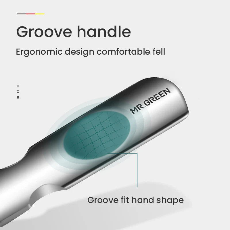 MR.GREEN Double-Sided Stainless Steel Nail File – Professional Manicure & Pedicure Grooming Tool for Finger & Toenails