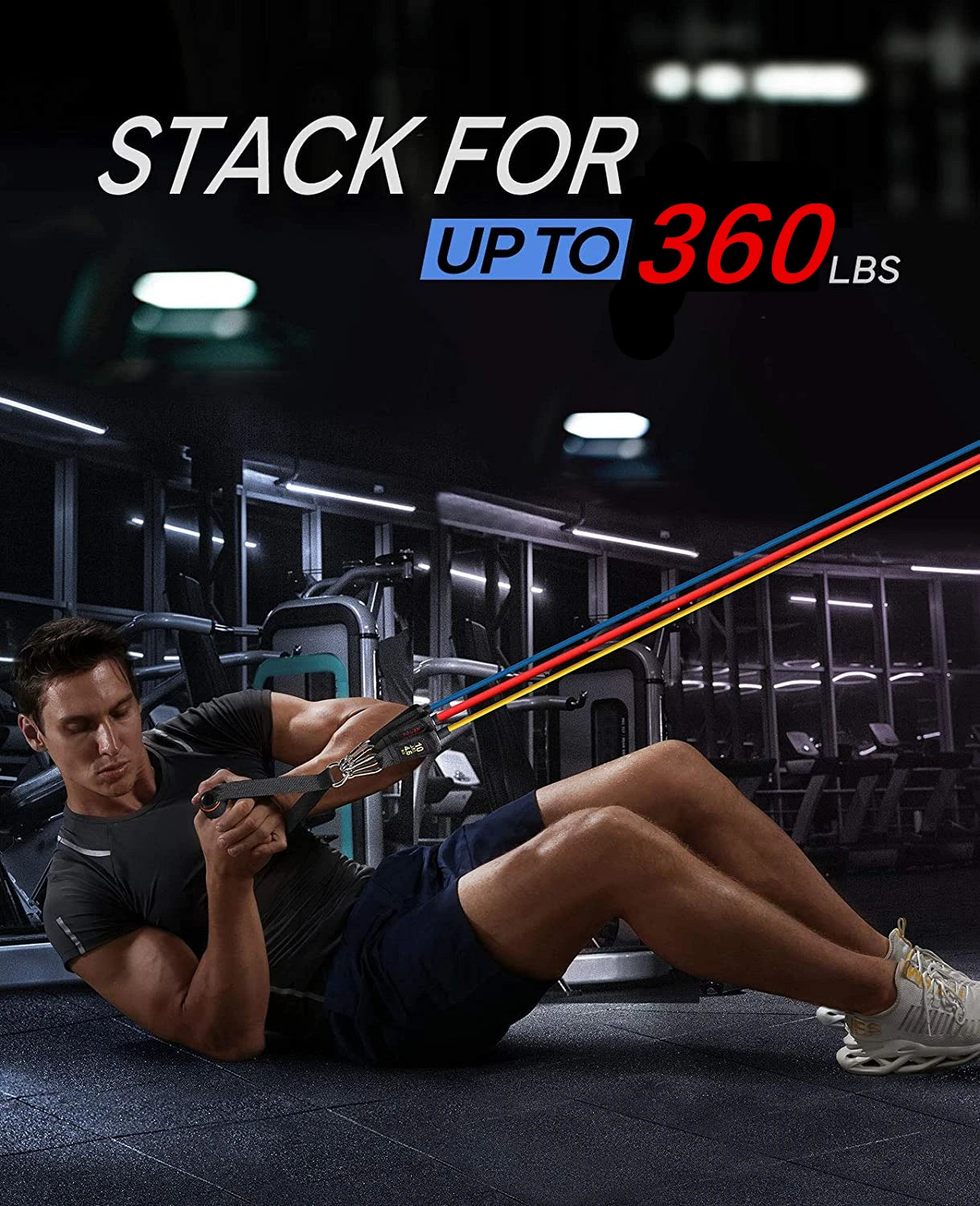 Juego de Bandas de Resistencia para Barra de Ejercicio – Expansor de Cuerda para Pilates y Yoga para Entrenamiento de Fuerza, Fisicoculturismo, Gimnasio en Casa y Ejercicios de Fitness