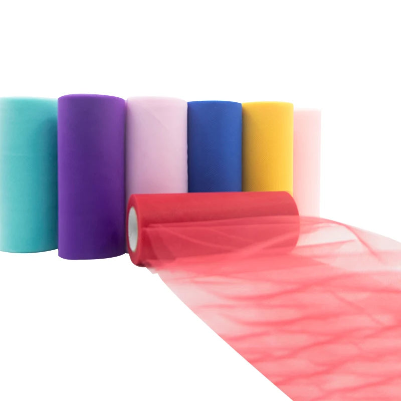 25-Yard Tulle Fabric Roll – 15cm Organza Ribbon for Weddings, Baby Showers, Crafts & Party Decorations