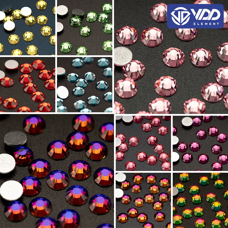VDD AAAAA Diamantes de Imitación de Cristal de Fondo Plano – Piedras de Cristal Brillantes Sin Fijación en Caliente para Decoración de Uñas, Manualidades y Proyectos de Bricolaje
