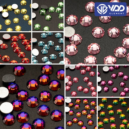 VDD AAAAA Diamantes de Imitación de Cristal de Fondo Plano – Piedras de Cristal Brillantes Sin Fijación en Caliente para Decoración de Uñas, Manualidades y Proyectos de Bricolaje