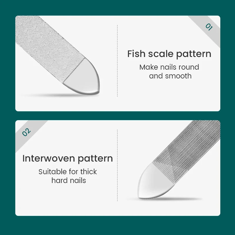 MR.GREEN Double-Sided Stainless Steel Nail File – Professional Manicure & Pedicure Grooming Tool for Finger & Toenails