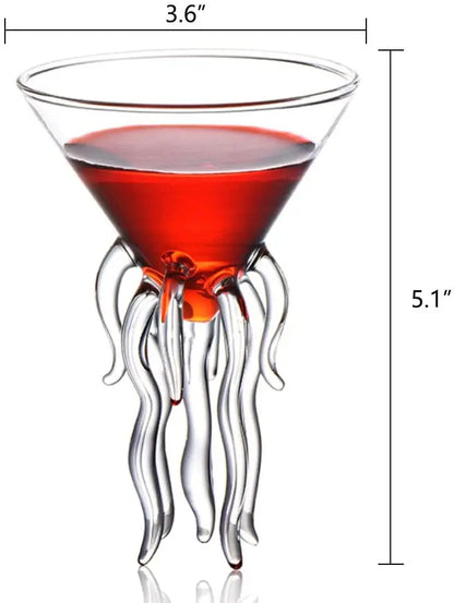 Creative Animal-Shaped Cocktail Glass, Porcupine Fish Swan Rose Octopus Bird Design Drinking Cup, Novelty Bar Drinkware for KTV, Night Parties and Gifts