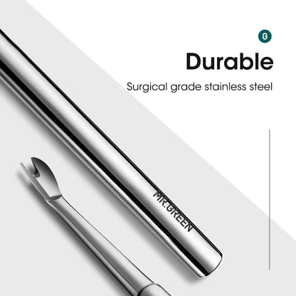 MR.GREEN Stainless Steel Cuticle Pusher & Cuticle Remover – Professional Nail Cleaner, Dead Skin Scraper & Manicure Tool