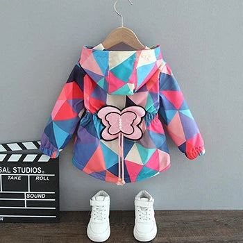 Cute Cartoon Animal Kids Jacket, Hooded Windbreaker for Baby Boys and Girls Ages 1-6, Lightweight Spring and Autumn Zipper Coat