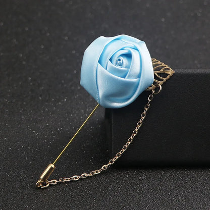 Boutonnière de seda para el novio y padrinos de boda – Pin de solapa floral para bodas, bailes de graduación y eventos formales