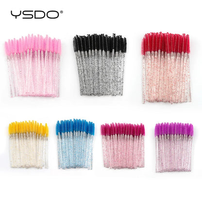 5/50 brosses à cils – Brosses à mascara jetables, outils d'extension de faux cils, brosses applicateurs de type goupillon pour le maquillage, la beauté et les cosmétiques