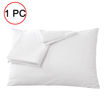 Waterproof Zippered Pillow Protector - Bed Bug & Dust Mite Proof Allergy Pillow Cover (1 Pack)
