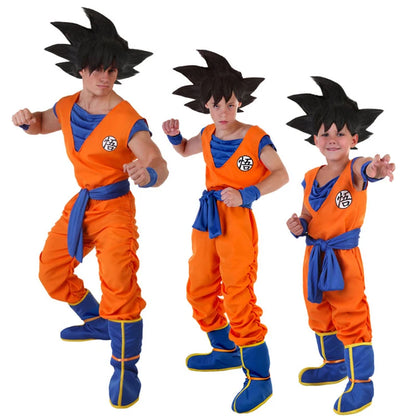 Dragon Cosplay Costume Set – Top, Pants, Belt, Tail, Wrist Accessories, Wig & Shoes for Adults & Kids, Halloween Party & Dress-Up