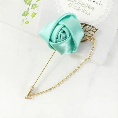 Boutonnière de seda para el novio y padrinos de boda – Pin de solapa floral para bodas, bailes de graduación y eventos formales