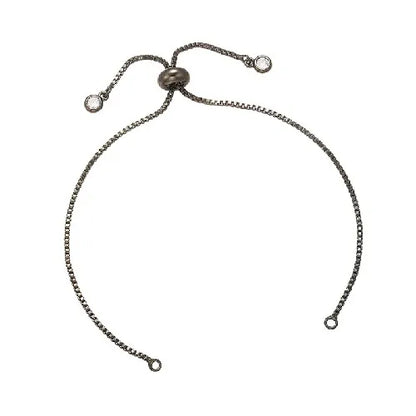Cadena de pulsera ajustable de latón con diamantes de imitación – Cadena de joyería de 240 mm para pulseras, dijes y fabricación de joyas