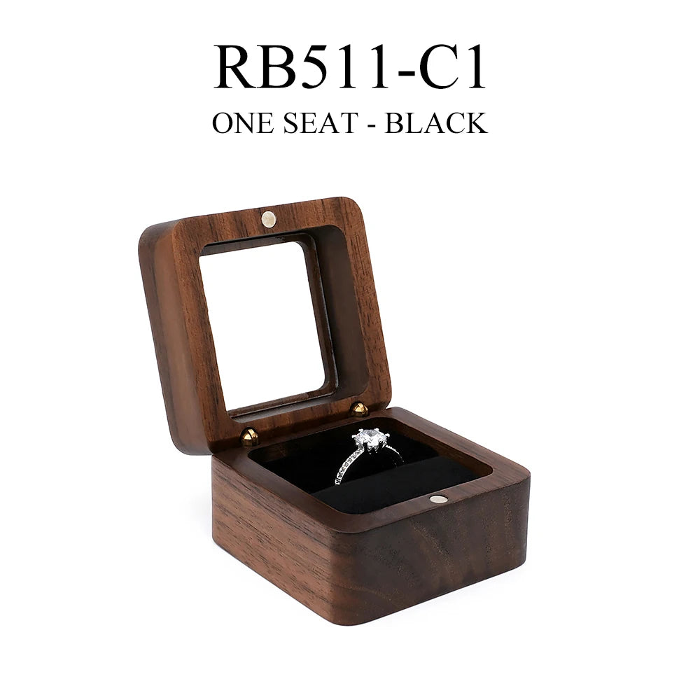 Personalized Wooden Jewelry Box with Custom Engraving for Rings, Earrings, Bracelets, Wedding Proposals & Gift Packaging