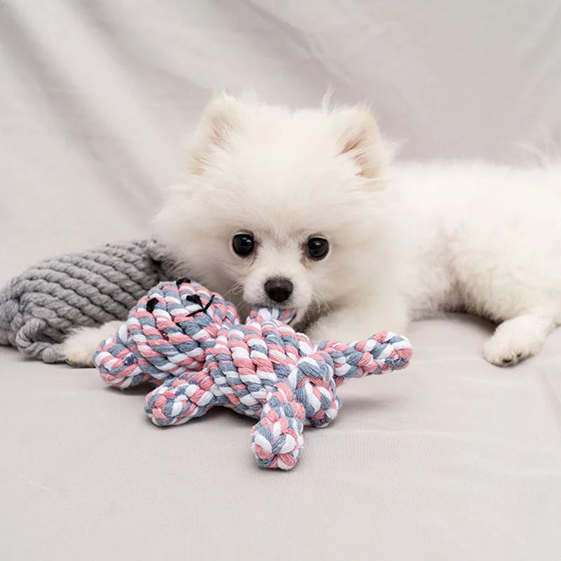 1PC Bite-Resistant Dog Chew Toy – Rope Knot Ball for Teeth Cleaning, Puppy Play, Chewing & Interactive Pet Fun