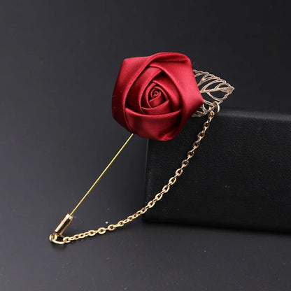 Boutonnière de seda para el novio y padrinos de boda – Pin de solapa floral para bodas, bailes de graduación y eventos formales