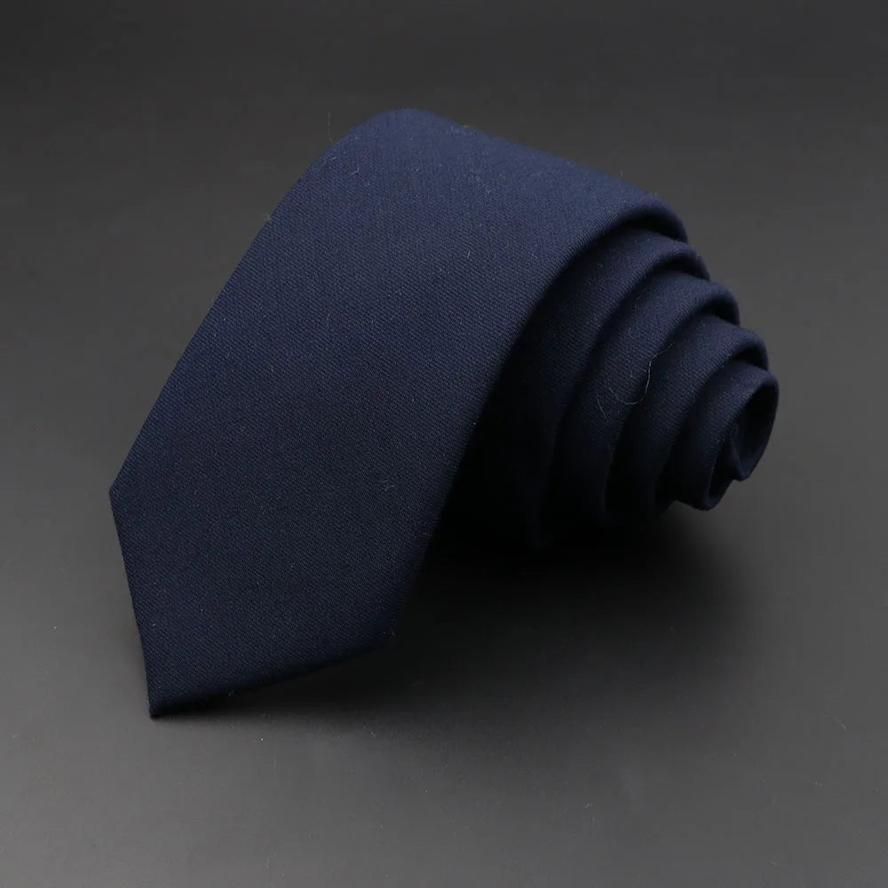Men's 6cm Handmade Cotton Skinny Plaid Necktie – Slim Striped Grey Tie for Business, Casual & Wedding Wear