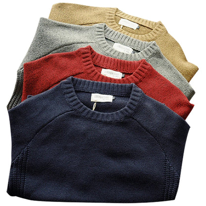 2025 Men’s Oversized Wool Knit Sweater – Thick O-Neck Loose Pullover for Autumn Casual Harajuku Streetwear, Sizes M–5XL