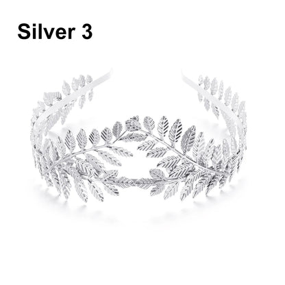 Vintage Gold Leaf Bridal Headband – Roman Greek Goddess Wedding Tiara Crown Hair Accessory for Women