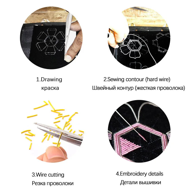 Fil de broderie de lingots de cuivre de 10 g – Fil de lingots français rigide pour le cannetille, la broderie d'insignes, la fabrication de bijoux et les loisirs créatifs