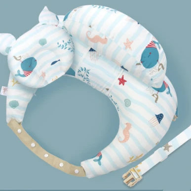 Almohada multifunción de lactancia para bebé con correa para el hombro – Almohada suave de alimentación y soporte de cabeza para recién nacidos con diseño de dibujos animados
