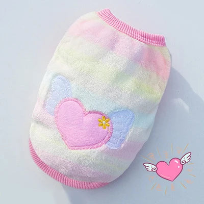 Cute Winter Dog Vest – Warm Soft Flannel Puppy Puffer Jacket for Small Dogs & Cats, Cozy Pet Sweater Clothing in XXS