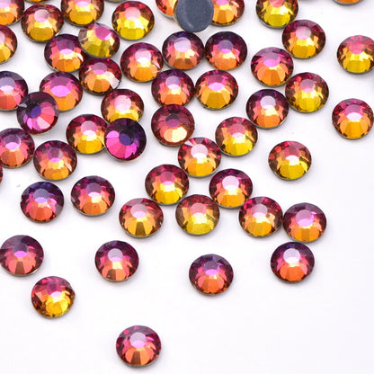 Set de diamantes de imitación de fijación en caliente de 1440 piezas – Piedras de cristal brillante de base plana para decoración de uñas, ropa y manualidades